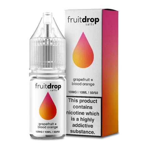 Fruit Drop 10ml Nic Salts 10mg / Grapefruit Blood Orange On White Background