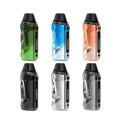 geekvape an2 pod vape kit all colours on white background