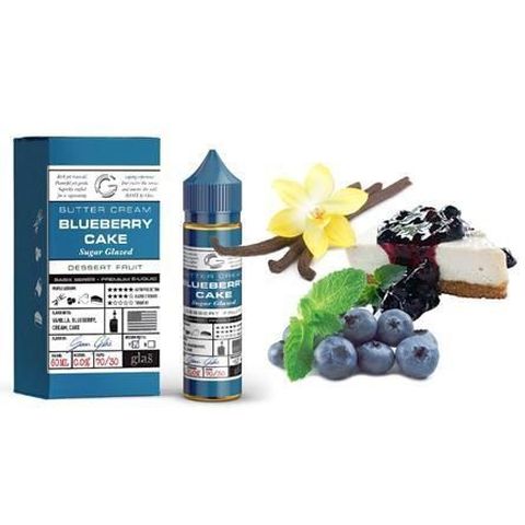 Glas Basix 50ml Shortfill E-Liquid Blueberry Cake On White Background