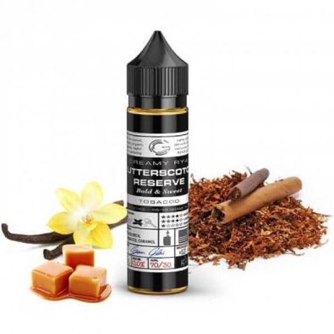 Glas Basix 50ml Shortfill E-Liquid Butterscotch Reserve On White Background