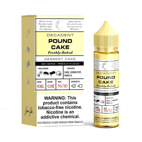 Glas Basix 50ml Shortfill E-Liquid Pound Cake On White Background