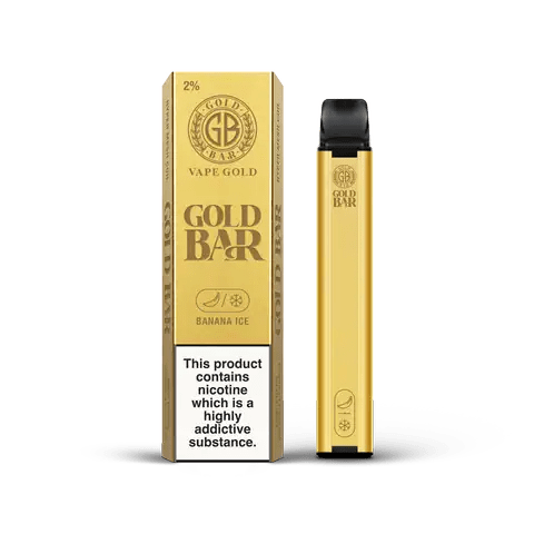 Gold Bar Disposable Vape Banana Ice On White Background