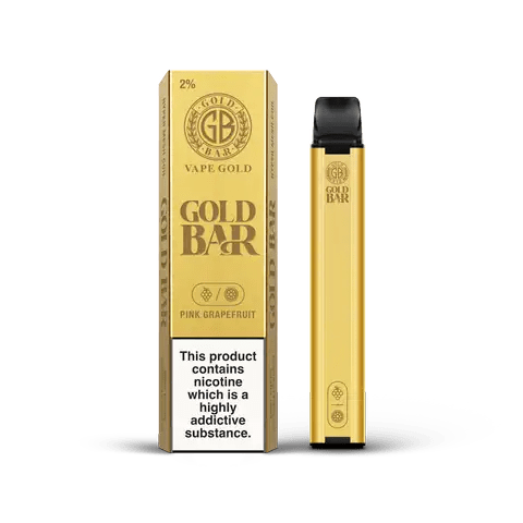 Gold Bar Disposable Vape Pink Grapefruit On White Background