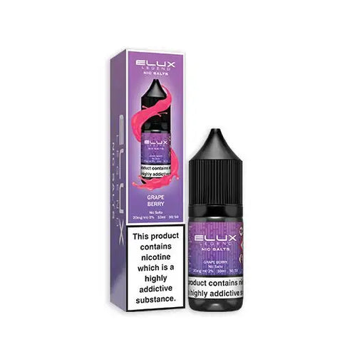 grape berry elux legend nic salt eliquids on white background