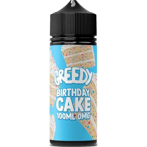 Greedy Bear 100ml Shortfill Birthday Cake On White Background