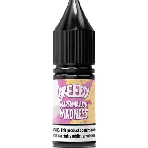 Greedy Bear 10ml Nic Salt E-Liquids 10mg / Marshmallow Madness On White Background