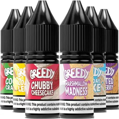 Greedy Bear 10ml Nic Salt E-Liquids On White Background