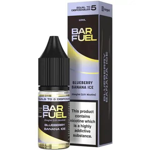 Hangsen Bar Fuel Nic Salts Blueberry Banana Ice / 20mg On White Background