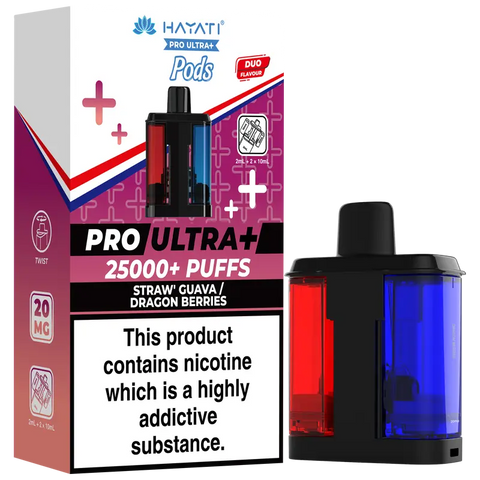 Hayati Pro Ultra Plus 25K Refill Pods Straw Guava Dragon Berries