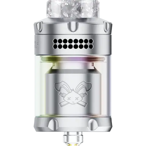 hellvape dead rabbit 3 rta 2024 edition stainless steel front side on clear background