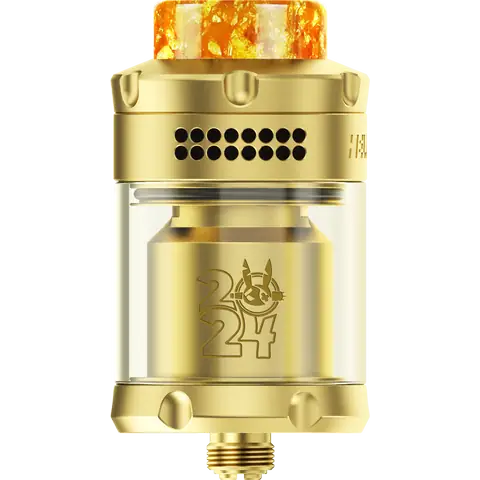 hellvape dead rabbit 3 rta 2024 edition gold back side on clear background