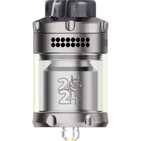 hellvape dead rabbit 3 rta 2024 edition gunmetal back side on clear background