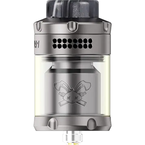 hellvape dead rabbit 3 rta 2024 edition gunmetal front side on clear background