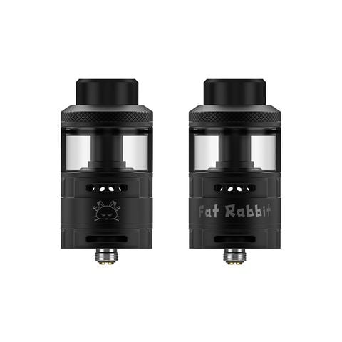 Hellvape Fat Rabbit RTA 28mm Matte Black On White Background