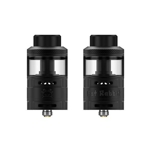 Hellvape Fat Rabbit RTA 28mm Matte Full Black On White Background