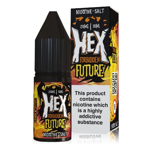 Hex Nic Salt E-Liquids 10mg / Forbidden Future On White Background