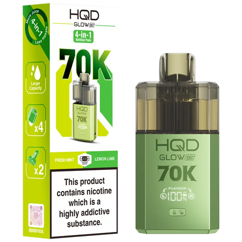 HQD Glow Air 70k Vape Kit Fresh Mint & Lemon Lime