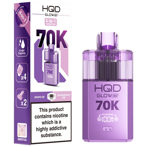HQD Glow Air 70k Vape Kit Grape GB & Strawberry GB