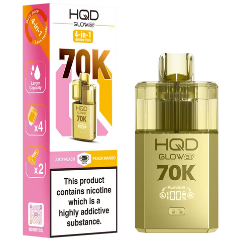 HQD Glow Air 70k Vape Kit Juicy Peach & Peach Mango
