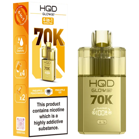 HQD Glow Air 70k Vape Kit Pineapple Peach Mango & Pineapple Ice