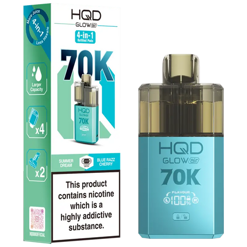 HQD Glow Air 70k Vape Kit Summer Dream & Blue Razz Cherry