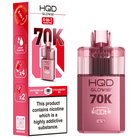 HQD Glow Air 70k Vape Kit Watermelon BG & Strawberry BG
