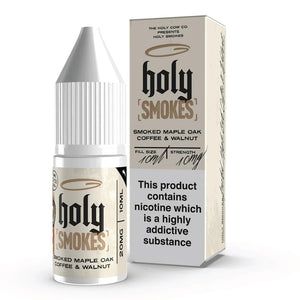 Holy Smokes Nic Salt E-Liquids Smoked Maple Oak Coffee & Walnut
