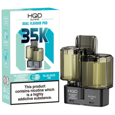 HQD Glow Air 35K Prefilled Replacement Pods Blueberry Cherry Cranberry & Blue Razz GB