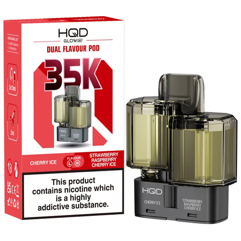 HQD Glow Air 35K Prefilled Replacement Pods Cherry Ice & Strawberry Raspberry Cherry Ice