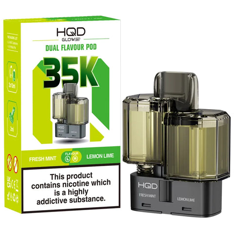 HQD Glow Air 35K Prefilled Replacement Pods Fresh Mint & Lemon Lime