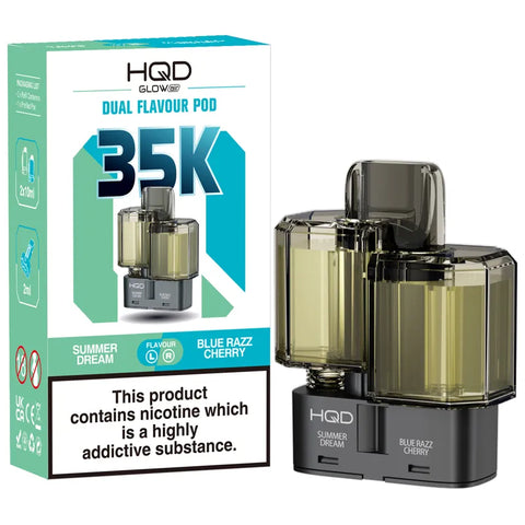 HQD Glow Air 35K Prefilled Replacement Pods Summer Dream & Blue Razz Cherry
