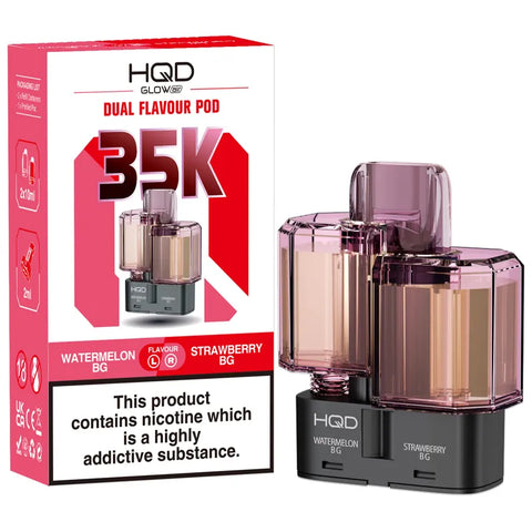 HQD Glow Air 35K Prefilled Replacement Pods Watermelon BG & Strawberry BG