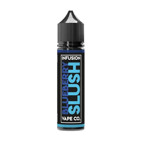 infusion vape co 50ml blueberry slush on black background