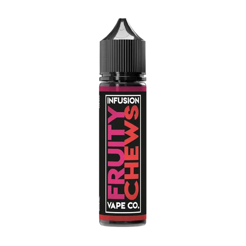 infusion vape co 50ml fruit chews on black background