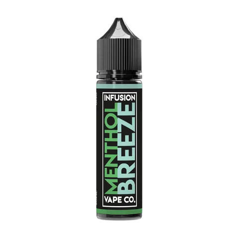 infusion vape co 50ml menthol breeze on black background