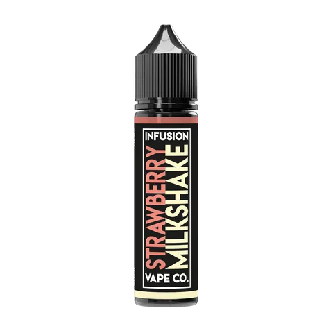 infusion vape co 50ml strawberry milkshake on black background