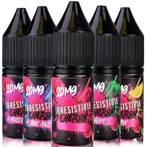 Irresistible Cherry 10ml Nic Salts On White Background