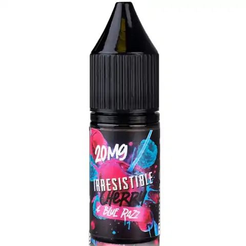 Irresistible Cherry 10ml Nic Salts Cherry & Blue Razz / 20mg On White Background