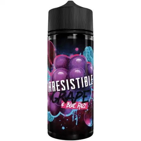 Irresistible Grape 100ml Shortfill E-Liquids Blue Razz On White Background