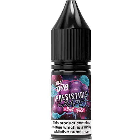 Irresistible Grape 10ml Nic Salts Grape & Blue Razz / 20mg On White Background