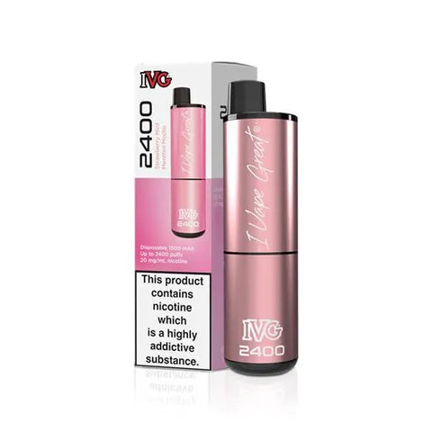 ivg 2400 disposable vape strawberry menthol mint mojito on white background