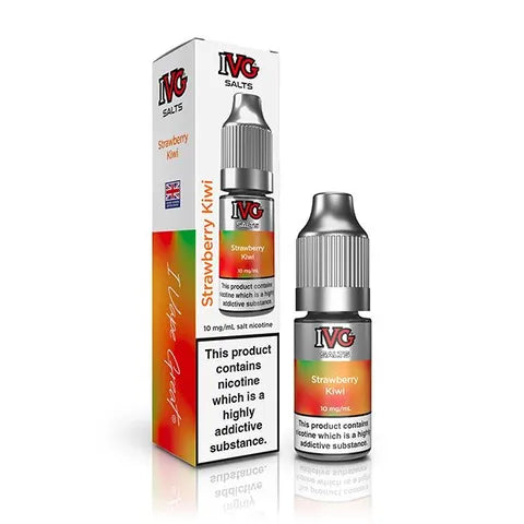 ivg bar juice nic salts strawberry kiwi on white background