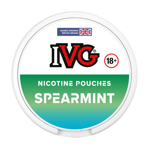 ivg nicotine pouch spearmint on black background