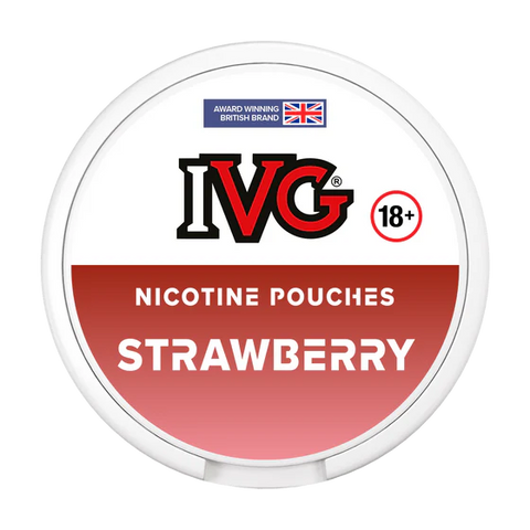 ivg nicotine pouch strawberry on black background