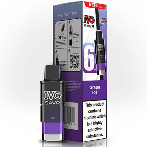 IVG SAVR Prefilled Replacement Vape Pods Grape Ice