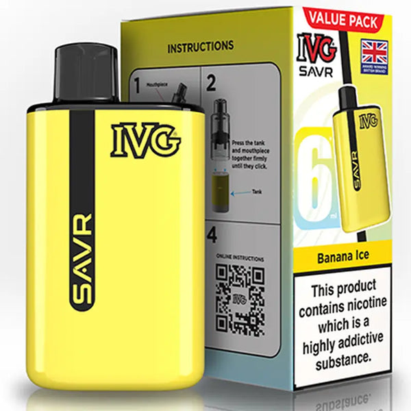 IVG SAVR Prefilled Pod Vape Kit Banana Ice