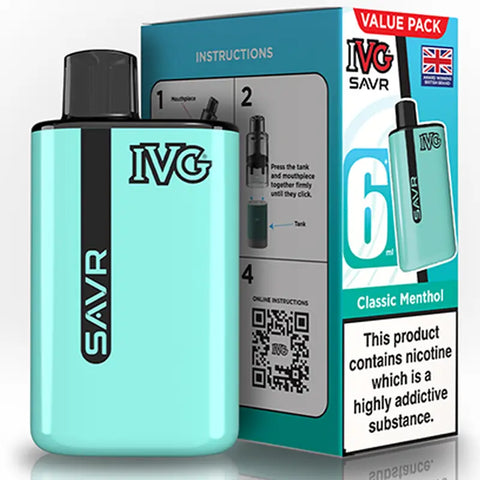 IVG SAVR Prefilled Pod Vape Kit Classic Menthol