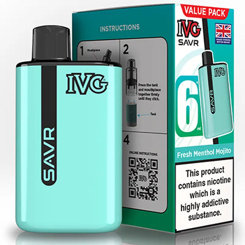 IVG SAVR Prefilled Pod Vape Kit Fresh Menthol Mojito