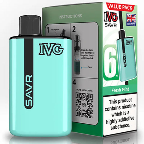 IVG SAVR Prefilled Pod Vape Kit Fresh Mint