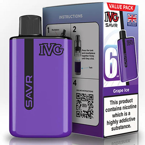 IVG SAVR Prefilled Pod Vape Kit Grape Ice